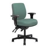 DAL ERGOSELECT SPARK ERGONOMIC CHAIR MEDIUM BACK 3 LEVER SEAT SLIDE BLACK NYLON BASE ADJUSTABLE ARMS TEAL