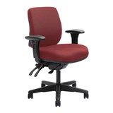DAL ERGOSELECT SPARK ERGONOMIC CHAIR MEDIUM BACK 3 LEVER SEAT SLIDE BLACK NYLON BASE ADJUSTABLE ARMS POMEGRANATE