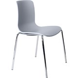DAL ACTI CHAIR 4LEG CHROME FRAME LIGHT GREY POLYPROP SHELL 400MM