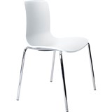 DAL ACTI CHAIR 4LEG CHROME FRAME WHITE POLYPROP SHELL 400MM