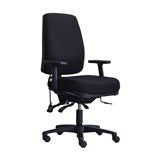 DAL BPLUS HIGH BACK CHAIR LARGE GELTEQ G2 SEAT WITH ARMS BLACK APOLLO FABRIC