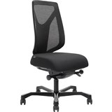 SERATI MESH HIGH BACK CHAIR PROCONTROL SYNCHRO BLACK ALUMINIUM BASE FOOTPLATES GABRIEL FIGHTER BLACK FABRIC