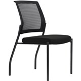 URBIN 4 LEG MESH BACK CHAIR GLIDES BLACK FRAME ONYX SEAT