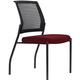 URBIN 4 LEG MESH BACK CHAIR GLIDES BLACK FRAME SCARLET SEAT
