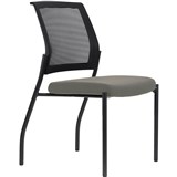 URBIN 4 LEG MESH BACK CHAIR GLIDES BLACK FRAME MOCHA SEAT