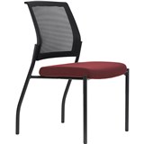 URBIN 4 LEG MESH BACK CHAIR GLIDES BLACK FRAME POMEGRANITE SEAT