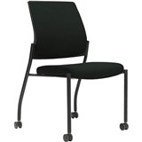 URBIN 4 LEG CHAIR CASTORS BLACK FRAME ONYX SEAT AND INNER BACK