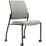 URBIN 4 LEG CHAIR GLIDES BLACK FRAME ICE SEAT AND INNER BACK