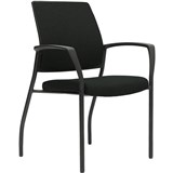 URBIN 4 LEG ARMCHAIR GLIDES BLACK FRAME ONYX SEAT AND INNER BACK
