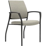 URBIN 4 LEG ARMCHAIR GLIDES BLACK FRAME SAND SEAT AND INNER BACK