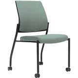 URBIN 4 LEG CHAIR CASTORS BLACK FRAME CLOUD SEAT INNER AND OUTER BACK