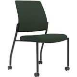 URBIN 4 LEG CHAIR CASTORS BLACK FRAME FOREST SEAT INNER AND OUTER BACK