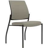 URBIN 4 LEG CHAIR GLIDES BLACK FRAME DRIFTWOOD SEAT INNER AND OUTER BACK