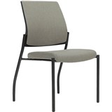 URBIN 4 LEG CHAIR GLIDES BLACK FRAME MOCHA SEAT INNER AND OUTER BACK