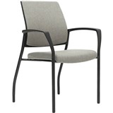 URBIN 4 LEG ARMCHAIR GLIDES BLACK FRAME GRAVITY ICE FABRIC SEAT INNER AND OUTER BACK