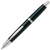 PILOT CAPLESS SILVER ACCENT FOUNTAIN PEN BLACK BARREL EXTRA FINE NIB BLACK INK