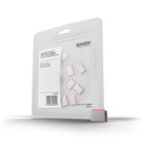 LINDY 40437 USB TYPE C PORT BLOCKERS WITHOUT KEY PINK PACK 10
