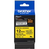 BROTHER TZES631 STRONG ADHESIVE LABELLING TAPE 12MM BLACK ON YELLOW