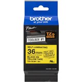 BROTHER TZES661 STRONG ADHESIVE LABELLING TAPE 36MM BLACK ON YELLOW