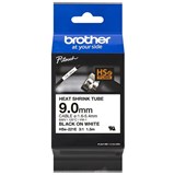 BROTHER HSE221E HEAT SHRINK TUBE LABELLING TAPE 9MM BLACK ON WHITE