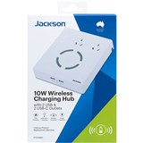 JACKSON CHARGING HUB WIRELESS SURGE PROTECTED 2 OUTLET WITH USB OUTLETS