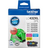 BROTHER LC432XL INK CARTRIDGE HIGH YIELD VALUE PACK CYANMAGENTAYELLOW