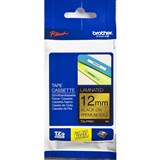 BROTHER TZEPR831 LAMINATED LABELLING TAPE 12MM X 4M BLACK ON PREMIUM GLITTER GOLD