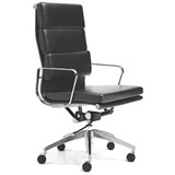 MANTA MANAGERS CHAIR HIGH BACK ARMS LEATHER BLACK