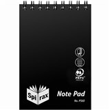 SPIRAX P560 REPORTERS NOTEBOOK SPIRAL BOUND TOP OPENING 96 PAGE 112 X 77MM BLACK