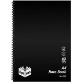 SPIRAX P595 NOTEBOOK PP COVER 7MM RULED SIDE OPEN A4 120 PAGE BLACK