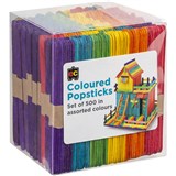 EDUCATIONAL COLOURS CONSTRUCTION POPSTICKS COLOURED PACK 500