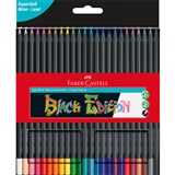 FABERCASTELL BLACK EDITION COLOUR PENCILS ASSORTED PACK 24