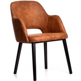 DURAFURN SORBET ARM CHAIR BLACK LEGS TAN FABRIC SEAT