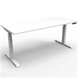 RAPIDLINE BOOST PLUS HEIGHT ADJUSTABLE SINGLE SIDED WORKSTATION 1200 X 750MM NATURAL WHITE TOP  WHITE FRAME
