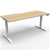 RAPIDLINE BOOST PLUS HEIGHT ADJUSTABLE SINGLE SIDED WORKSTATION 1500 X 750MM NATURAL OAK TOP  WHITE FRAME