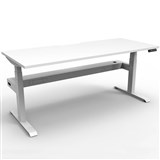 RAPIDLINE BOOST PLUS HEIGHT ADJUSTABLE SINGLE SIDED WORKSTATION WITH CABLE TRAY 1800 X 750MM NATURAL WHITE TOP  WHITE FRAME