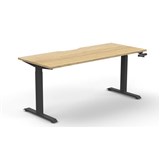RAPIDLINE BOOST CRANK SINGLE SIDED WORKSTATION 1200 X 750 X 705MM NATURAL OAK TOP AND BLACK SATIN FRAME