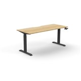 RAPIDLINE BOOST CRANK SINGLE SIDED WORKSTATION 1500 X 750 X 705MM NATURAL OAK TOP AND BLACK SATIN FRAME