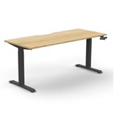 RAPIDLINE BOOST CRANK SINGLE SIDED WORKSTATION 1800 X 750 X 705MM NATURAL OAK TOP AND BLACK SATIN FRAME