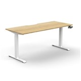 RAPIDLINE BOOST CRANK SINGLE SIDED WORKSTATION 1800 X 750 X 705MM NATURAL OAK TOP AND WHITE SATIN FRAME