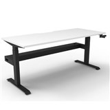 RAPIDLINE BOOST CRANK SINGLE SIDED WORKSTATION WITH CABLE TRAY 1800 X 750 X 705MM NATURAL WHITE TOP AND BLACK SATIN FRAME