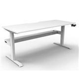 RAPIDLINE BOOST CRANK SINGLE SIDED WORKSTATION WITH CABLE TRAY 1800 X 750 X 705MM NATURAL WHITE TOP AND WHITE SATIN FRAME