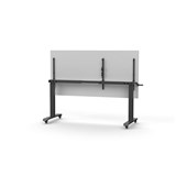 RAPIDLINE BOOST HEIGHT ADJUST FLIP TOP TABLE 1800 X 750 X 725MM WHITE TOP AND BLACK PC FRAME