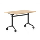RAPIDLINE TYPHOON FLIP TOP TABLE 1500 X 750MM NATURAL OAK TOP AND BLACK PC ALL OVER FRAME