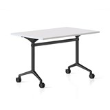 RAPIDLINE TYPHOON FLIP TOP TABLE 1500 X 750MM NATURAL WHITE TOP AND BLACK PC ALL OVER FRAME