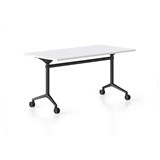 RAPIDLINE TYPHOON FLIP TOP TABLE 1800 X 750MM NATURAL WHITE TOP AND BLACK PC ALL OVER FRAME