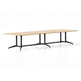 RAPIDLINE TYPHOON MEETING AND BOARDROOM TABLE RECTANGLE 4000 X 1200MM NATURAL OAK TOP AND BLACK PC ALL OVER FRAME