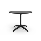 RAPIDLINE TYPHOON MEETING TABLE 4 STAR ROUND 900MM BLACK TOP AND BLACK PC ALL OVER FRAME