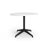 RAPIDLINE TYPHOON MEETING TABLE 4 STAR ROUND 900MM NATURAL WHITE TOP AND BLACK PC ALL OVER FRAME