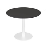 RAPIDLINE ESTILLO ROUND TABLE DISC BASE 1200 X 755MM BLACK TOP AND WHITE PC